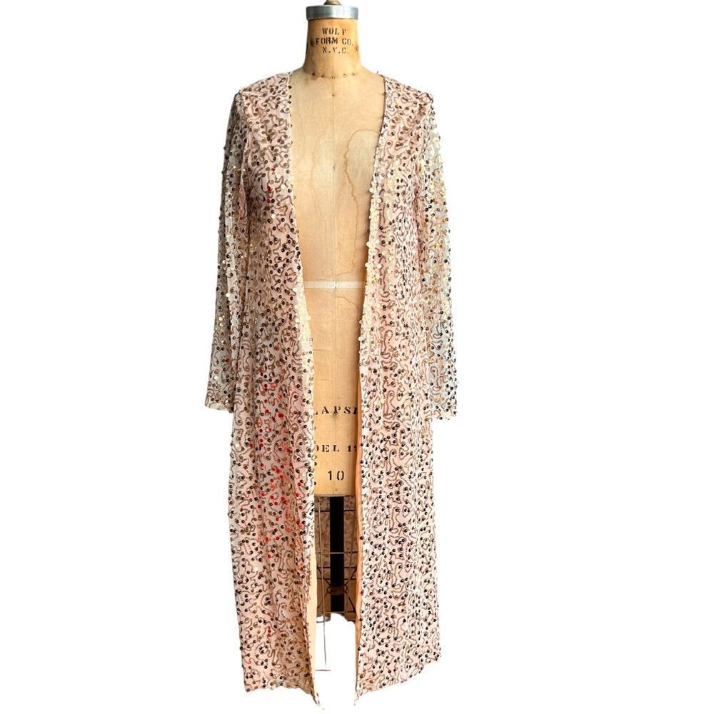 Sequin Embellished Sheer Cardigan Size S